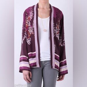 Winter Kate Opy Floral Silk Kimono in Wildwood